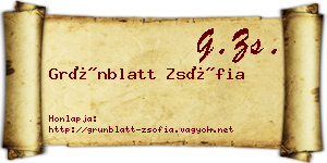 Grünblatt Zsófia névjegykártya